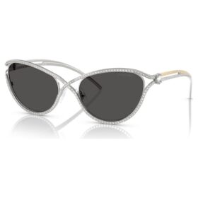 Sunglasses Cat-Eye Shape, Sk7025, Silver Tone
