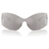 Sunglasses Mask, Swan, Sk7020, Silver Tone