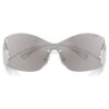 Sunglasses Mask, Swan, Sk7020, Silver Tone