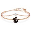Swan Bangle Swan, Black, Rose Gold-Tone Plated Swan Bangle Swan, Black, Rose Gold-Tone Plated