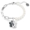 Swan Bracelet Crystal Pearl, Swan, Black, Mixed Metal Finish