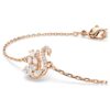Swan Bracelet Mixed Cuts, Swan, White, Rose Gold-Tone Plated