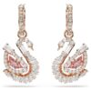 Swan Drop Earrings Pavé, Swan, Pink