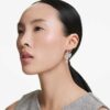 Swan Earrings Swan, White, Rhodium Plated Swan Earrings Swan, White, Rhodium Plated