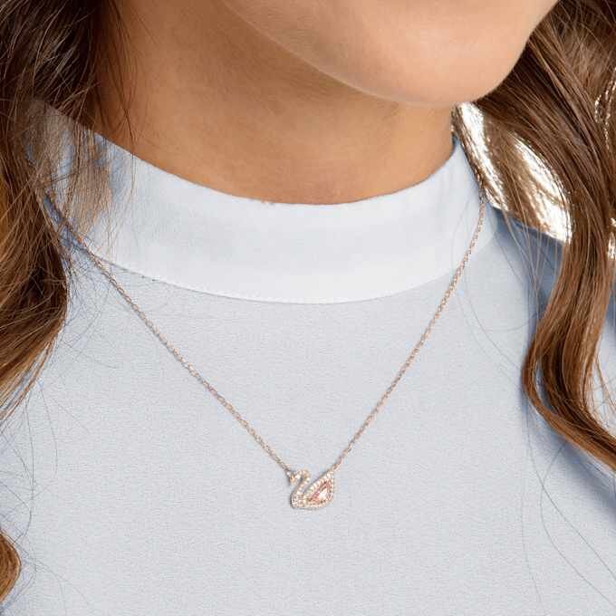 Swan Necklace Swan, Pink, Rose Gold-Tone Plated Swan Necklace Swan, Pink, Rose Gold-Tone Plated