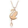 Swan Pendant Swan, Black, Rose Gold-Tone Plated Swan Pendant Swan, Black, Rose Gold-Tone Plated