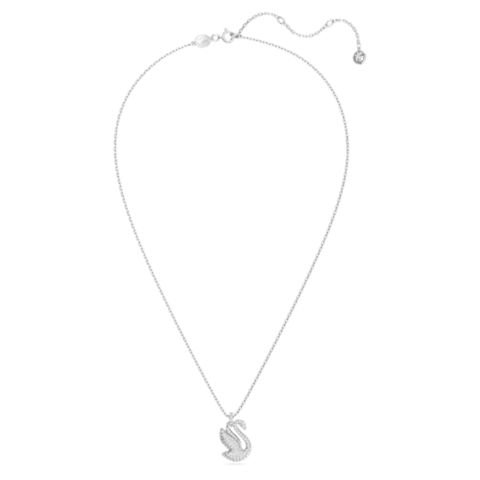 Swan Pendant Swan, Medium, White, Rhodium Plated Swan Pendant Swan, Medium, White, Rhodium Plated
