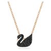 Swan Pendant Swan, Black, Rose Gold-Tone Plated Swan Pendant Swan, Black, Rose Gold-Tone Plated