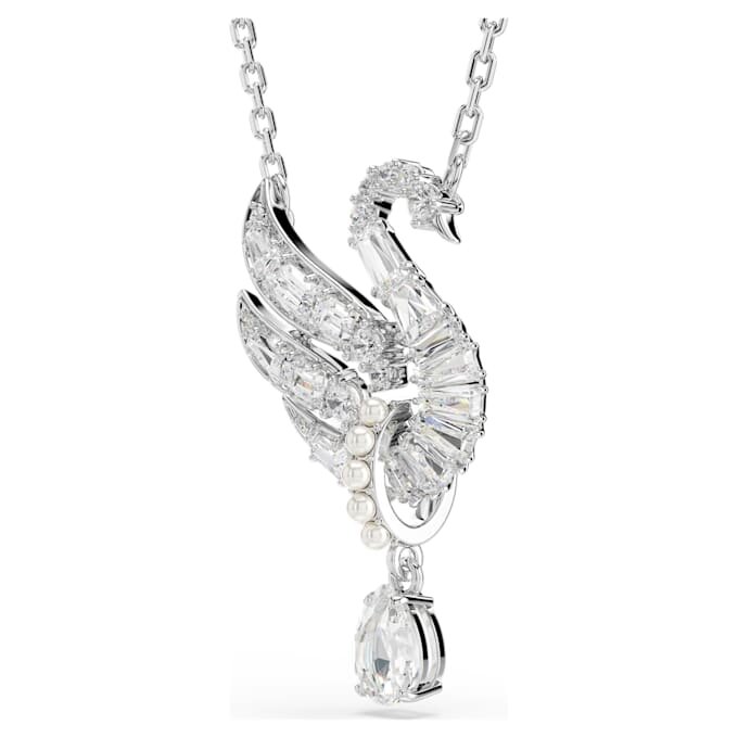 Swan Pendant Swan, White, Rhodium Plated Swan Pendant Swan, White, Rhodium Plated