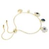 Symbolica Bracelet Crystal Pearl, Clover, Evil Eye and Horseshoe, Blue, Gold-Tone Plated