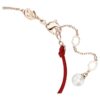 Symbolica Bracelet Crystal Pearl, Pavé, Horse Shoe, White, Rose Gold-Tone Plated