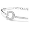 Symbolica Bracelet Pavé, Horse Shoe, White, Rhodium Plated