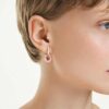 Symbolica Drop Earrings Crystal Pearl, Round Cut, Pavé, Horse Shoe, Red, Rose Gold-Tone Plated
