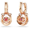 Symbolica Drop Earrings Crystal Pearl, Round Cut, Pavé, Horse Shoe, Red, Rose Gold-Tone Plated
