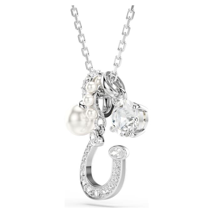 Symbolica Pendant Crystal Pearl, Round Cut, Pavé, Horse Shoe, White, Rhodium Plated Symbolica Pendant Crystal Pearl, Round Cut, Pavé, Horse Shoe, White, Rhodium Plated