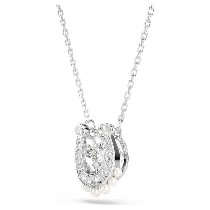 Symbolica Pendant Crystal Pearl, Round Cut, Pavé, Horse Shoe, White, Rhodium Plated Symbolica Pendant Crystal Pearl, Round Cut, Pavé, Horse Shoe, White, Rhodium Plated