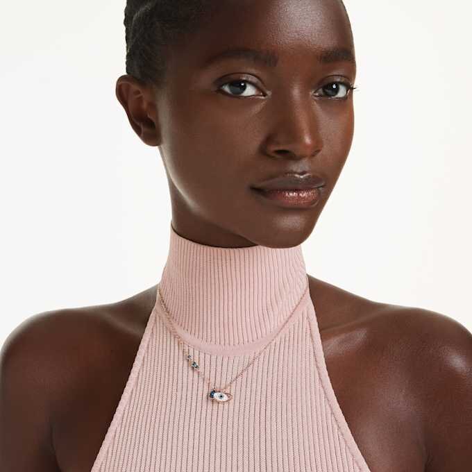Symbolica Pendant Eye, Multicolored, Rose Gold-Tone Plated Symbolica Pendant Eye, Multicolored, Rose Gold-Tone Plated