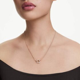 Symbolica Pendant Pavé, Horse Shoe, White, Rose Gold-Tone Plated