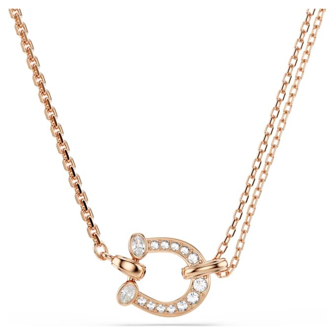 Symbolica Pendant Pavé, Horse Shoe, White, Rose Gold-Tone Plated Symbolica Pendant Pavé, Horse Shoe, White, Rose Gold-Tone Plated