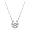 Symbolica Pendant Round Cut, Pavé, Horse Shoe, Blue, Rhodium Plated Symbolica Pendant Round Cut, Pavé, Horse Shoe, Blue, Rhodium Plated