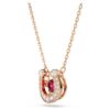 Symbolica Pendant Round Cut, Pavé, Horse Shoe, Red, Rose Gold-Tone Plated