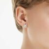 Symbolica Stud Earrings Crystal Pearl, Pavé, Horse Shoe, White, Rose Gold-Tone Plated