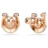 Symbolica Stud Earrings Crystal Pearl, Pavé, Horse Shoe, White, Rose Gold-Tone Plated