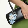 Teddy Bag Charm Bear, Blue, Rhodium Plated Teddy Bag Charm Bear, Blue, Rhodium Plated