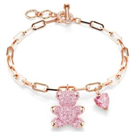 Teddy Bracelet Bear, Pink, Rose Gold-Tone Plated