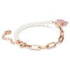 Teddy Bracelet Crystal Pearl, Bear, Pink, Rose Gold-Tone Plated