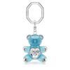 Teddy Key Ring Bear, Blue, Rhodium Plated