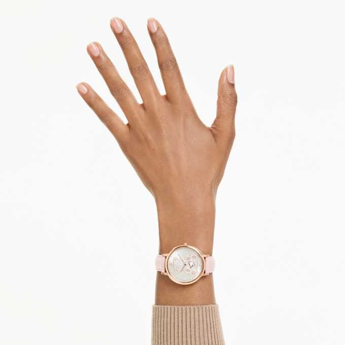 Teddy Watch Swiss Made, Leather Strap, Pink, Rose Gold-Tone Finish Teddy Watch Swiss Made, Leather Strap, Pink, Rose Gold-Tone Finish