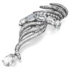 The Vienna Collection Brooch Feather, White, Ruthenium Plated