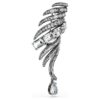 The Vienna Collection Brooch Feather, White, Ruthenium Plated