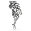 The Vienna Collection Brooch Feather, White, Ruthenium Plated