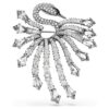 The Vienna Collection Brooch Swan, White, Ruthenium Plated
