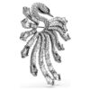 The Vienna Collection Brooch Swan, White, Ruthenium Plated
