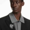 The Vienna Collection Brooch Swan, White, Ruthenium Plated
