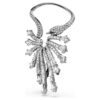 The Vienna Collection Ear Cuff Swan, White, Ruthenium Plated