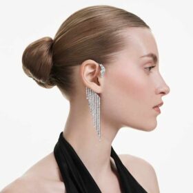 The Vienna Collection Ear Cuffs Swan, White, Ruthenium Plated The Vienna Collection Ear Cuffs Swan, White, Ruthenium Plated