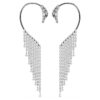 The Vienna Collection Ear Cuffs Swan, White, Ruthenium Plated
