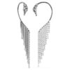 The Vienna Collection Ear Cuffs Swan, White, Ruthenium Plated