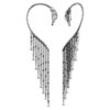 The Vienna Collection Ear Cuffs Swan, White, Ruthenium Plated