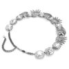 The Vienna Collection Necklace Feather, White, Ruthenium Plated