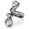 The Vienna Collection Open Ring Feather, White, Ruthenium Plated The Vienna Collection Open Ring Feather, White, Ruthenium Plated