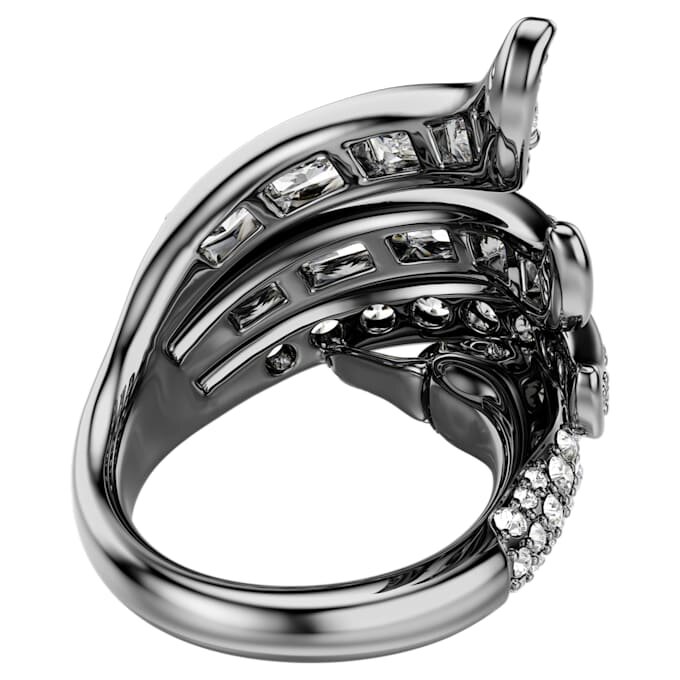 The Vienna Collection Ring Swan, White, Ruthenium Plated The Vienna Collection Ring Swan, White, Ruthenium Plated