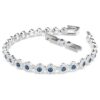 Una Angelic Bracelet Round Cut, Blue, Rhodium Plated