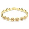 Una Angelic Bracelet Round Cut, Caramel, Gold-Tone Plated