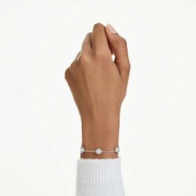 Una Angelic Bracelet Round Cut, Double Sided Motifs, White, Rhodium Plated Una Angelic Bracelet Round Cut, Double Sided Motifs, White, Rhodium Plated