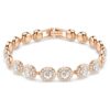 Una Angelic Bracelet Round Cut, Pavé, Medium, White, Rose Gold-Tone Plated